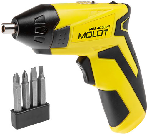 Изображение товара Шуруповерт Molot MBS 4048 Ni, в блистере + набор бит (MBS4048Ni00011)