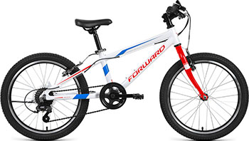 

Велосипед Forward, RISE 20 2.0 белый/красный 20'' 7 ск. RBKW01607003
