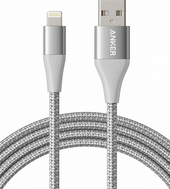 

Кабель ANKER, Powerline+ II with lightning connector 1.8 м. серебряный