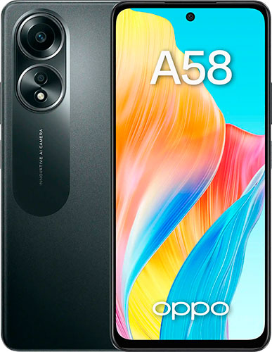 Смартфон OPPO A58 6+128 GB Блестящий черный