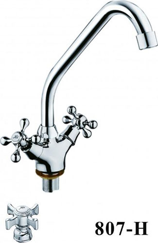 Изображение товара Смеситель для кухни D-Lin D153807-H хромированный двухвентильный