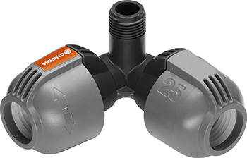 Соединитель Gardena L-образный 25 мм x 1/2''-наружная резьба 02782-20