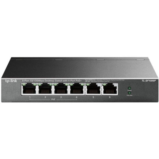 

Коммутатор TP-Link TL-SF1006P 6x100Mb 4PoE+ 67W неуправляемый