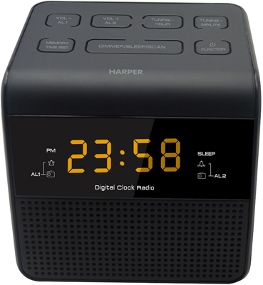 

Радиочасы Harper, HRCB-7750 amber led