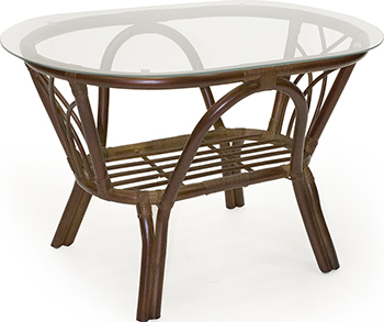 

Стол журнальный RattanDesign, ROMA МИ со стеклом JC-1735 цвет Коньяк