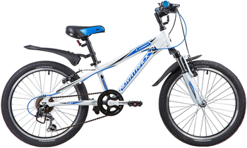 Велосипед Novatrack 20'' LUMEN белый алюм. 6-скор TY21/TS38/SG-6SI V-brake