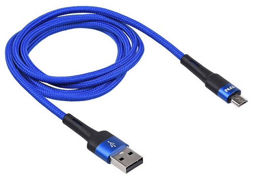 фото Кабель tfn usb - microusb, нейлон, 1.2 м, синий (tfntfn-с-env-mic1mbl)