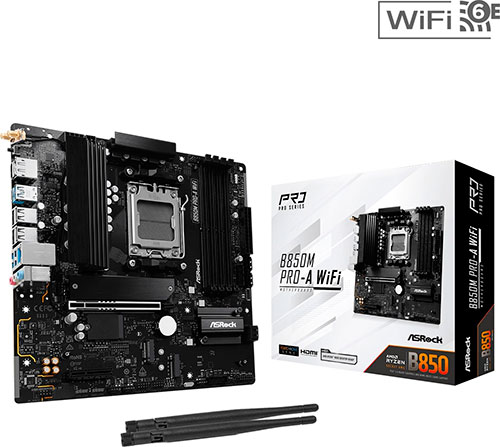 

Материнская плата Asrock B850M PRO-A WIFI (AM5, mATX), Черный