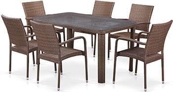 

Комплект мебели Афина, T 51 A/Y 376-W 773-150 x 85 Brown 6Pcs