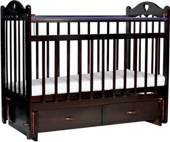 

Детская кроватка Everflo, Love c ящиком и маятником chocolate ES-002 ПП100004298