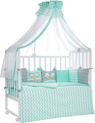 Комплект в кроватку Sweet Baby Civetta Verde (Мятный) 7 пр. 424 468 комплект в кроватку sweet baby vela beige бежевый с рис 7 предметов сатин