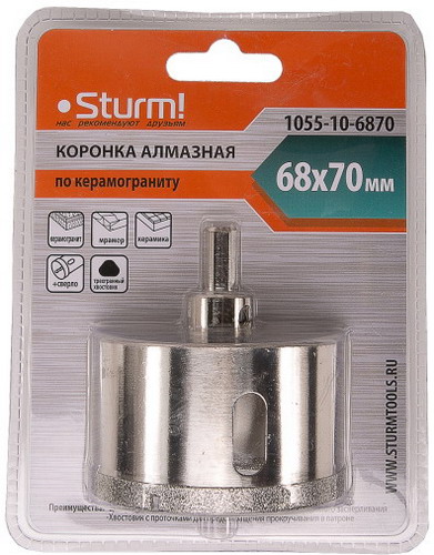 Изображение товара Коронка алмазная по керамограниту Sturm! 1055-10-6870