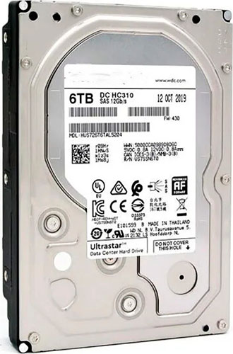 Изображение товара Жесткий диск Western Digital Ultrastar DC HC310 6 Тб SAS 7200 об/мин