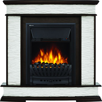 

Каминокомплект Electrolux, EFP/P- 1020LS с порталом Firelight Scala Classic камень сланец скалистый белый шпон тёмный дуб