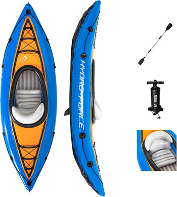 Надувная лодка BestWay Cove Champion 65115 275х81см байдарка весла насос