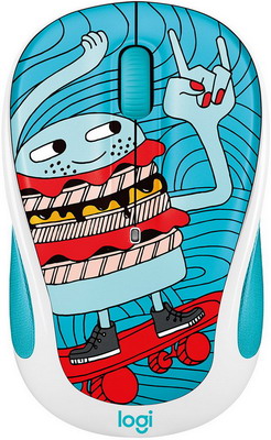 

Мышь Logitech, M 238 Doodle Collection SKATEBURGER