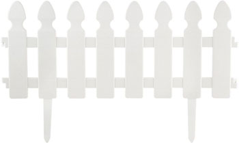 

Забор Park Штакетник декоративный L=2м, H=21см (4шт по 50см и 8 ножек) белый 999136