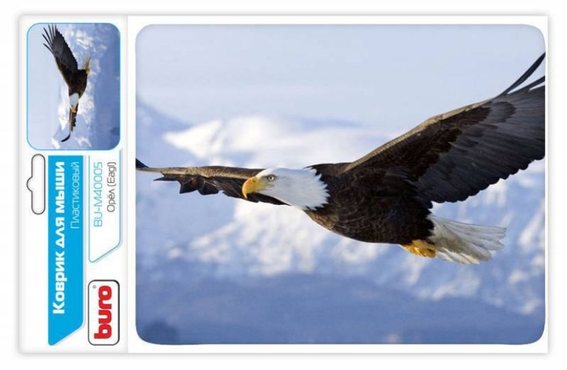

Коврик для мышек Buro BU-M40005, мини, рисунок/орел, 230x180x2ммм