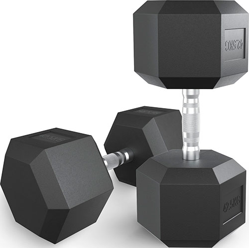 

Гантель гексагональная Unix Fit обрезиненная, 42.5 кг, Черный