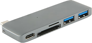 

Адаптер Red Line, Multiport adapter Type-C 5 in 1 для ноутбука серый