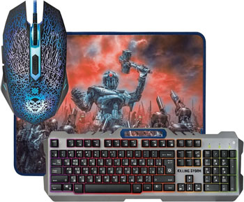 Игровой набор Defender Killing Storm MKP-013L RU мышь клавиатура ковер (52013)
