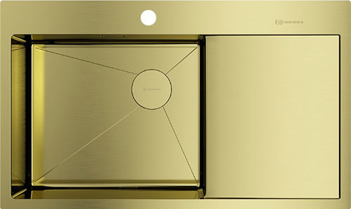 Кухонная мойка Omoikiri Akisame, 86-L Side-LG, нержавеющая сталь/светлое золото (4997045)