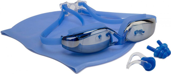 Набор для плавания Bradex Шапочка очки зажим для носа беруши для бассейна SF 0303