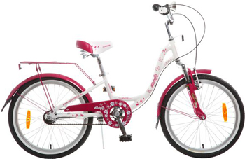Велосипед Novatrack 20'' BUTTERFLY белый-бордовый алюм. Shimano NEXUS 3 скорости пер. торм. V-brake #098617