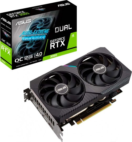 фото Видеокарта asus geforce rtx 3060 lhr dual oc v2 12gb (dual-rtx3060-o12g-v2)