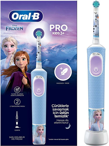 фото Электрическая зубная щетка braun oral-b vitality kids frozen (d103.413.2k), чехол