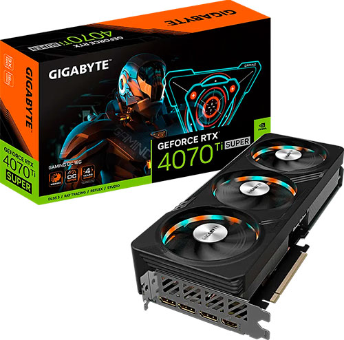 фото Видеокарта gigabyte geforce rtx 4070 ti super gaming oc 16gb (gv-n407tsgaming oc-16gd)