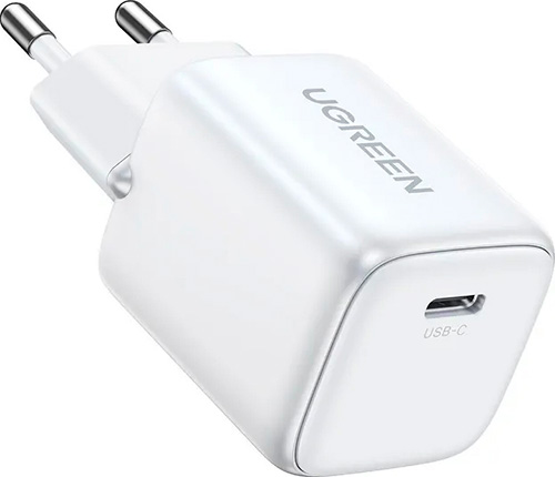 фото Сетевое зарядное устройство ugreen cd318 (15324) nexode mini 20w, usb-c pd gan fast charger eu. цвет: белый