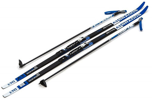 

Лыжи беговые STC NNN - 195 STEP Brados Active A3 Blue, Черный/синий