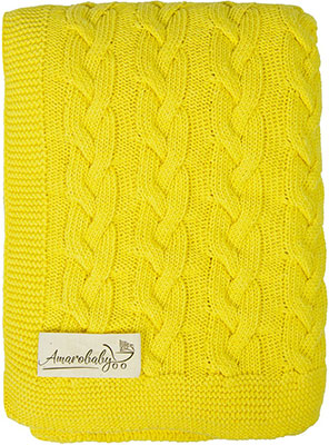Фото - Плед Amarobaby Pure Love Косичка желтый позиционер для сна amarobaby soft care 78х54 см косичка коричневый
