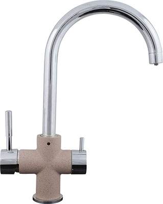 

Кухонный смеситель Zigmund & Shtain 1800 Речной песок, Бежевый/xром