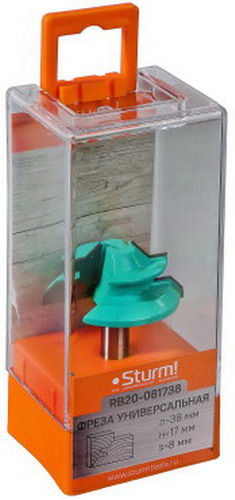

Фреза комбинированная универсальная Sturm! DxHxL 38x17x52,5 мм, хв.8 (RB20-081738)