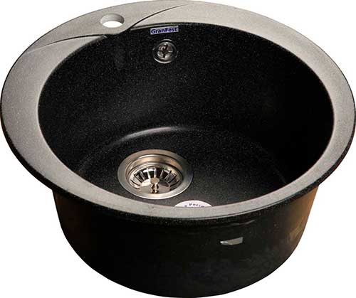 

Кухонная мойка GranFest RONDO 480, 1-чаша, D-475мм, черный (R-480 черный)