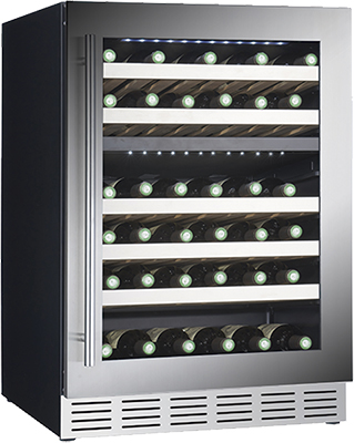 

Встраиваемый винный шкаф Cavanova, CV 060 DT черный серебристая дверца