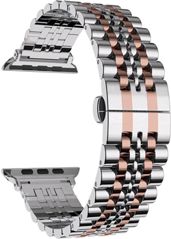 

Ремешок для часов Lyambda из нержавеющей стали для Apple Watch 42/44 mm CASTOR DS-APG-04-44-SR Silver/Rose Gold