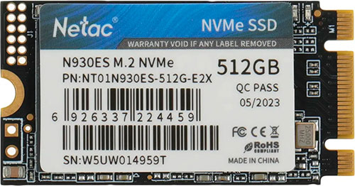 

SSD накопитель Netac M.2 N930ES 512 Гб PCIe (NT01N930ES-512G-E2X)