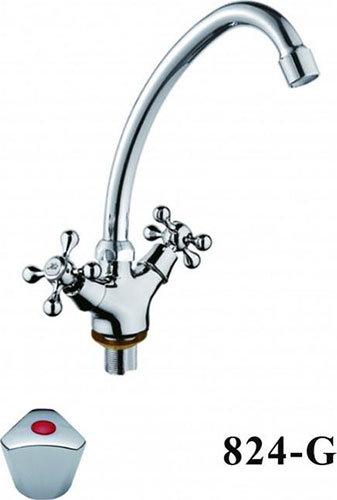 Изображение товара Смеситель для кухни D-Lin хром двухвентильный с поворотным изливом и аэратором