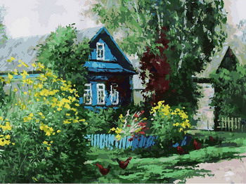 

Картина по номерам Белоснежка, 30*40 см 091-AS Домик в деревне
