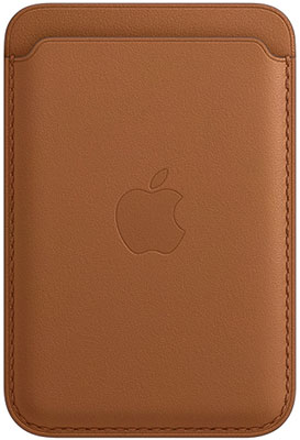 apple iphone leather wallet with magsafe saddle brown