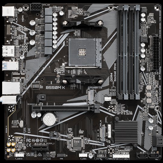 

Материнская плата Gigabyte B550M K (AM4, mATX)