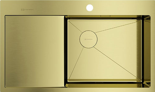 Кухонная мойка Omoikiri Akisame, 86-R Side-LG, нержавеющая сталь/светлое золото (4997046)