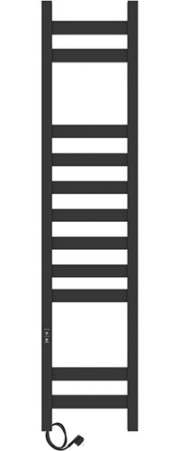 фото Полотенцесушитель электрический laris флавиа, чкч, п11, 200х1000, черный муар, левое подключение (73207656)