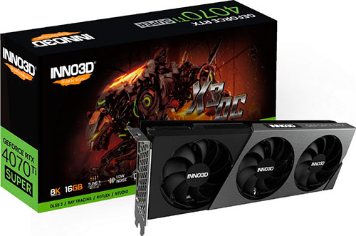 фото Видеокарта inno3d geforce rtx 4070 ti super x3 oc 16gb (n407ts3-166xx-186158n)