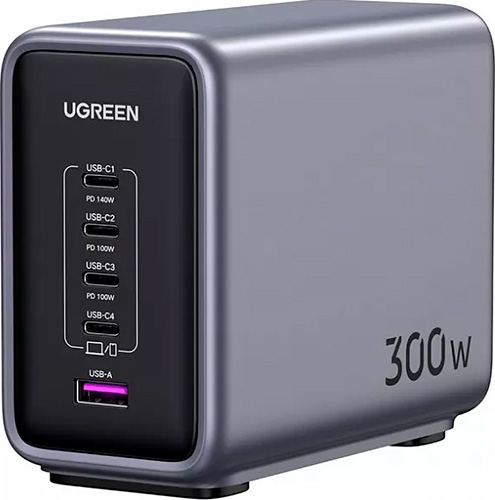 фото Зарядное устройство ugreen cd333 (90903b) nexode 300w 5-port pd gan fast desktop charger eu. цвет: серый