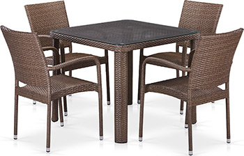 

Комплект мебели Афина, T 341 B/Y 376-W 773-90 x 90 4Pcs Brown