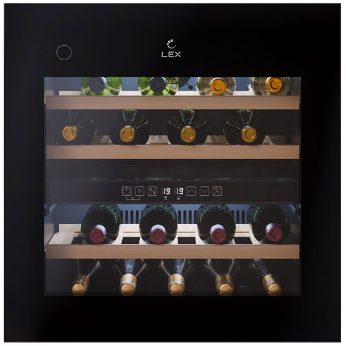 

Встраиваемый винный шкаф LEX LWD6036BL dual zone PP, Черный